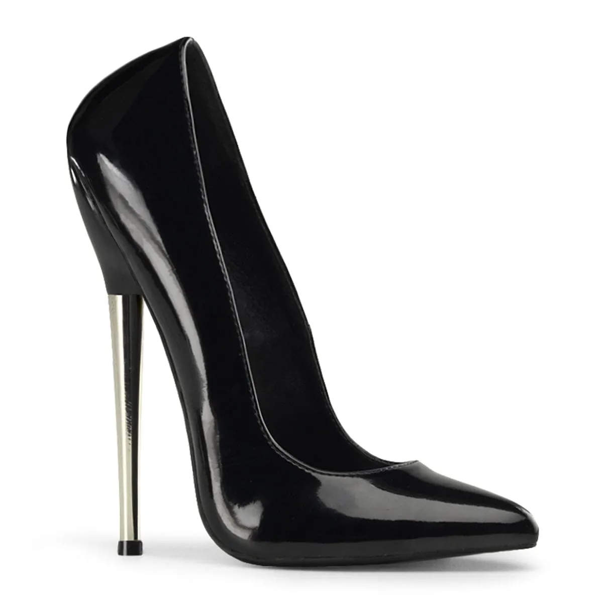 DAGGER-01 Black Patent Bold Heel Boots