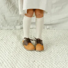 Tennis - oriented kids' shoes Albert Saddle - Acorn/Brown