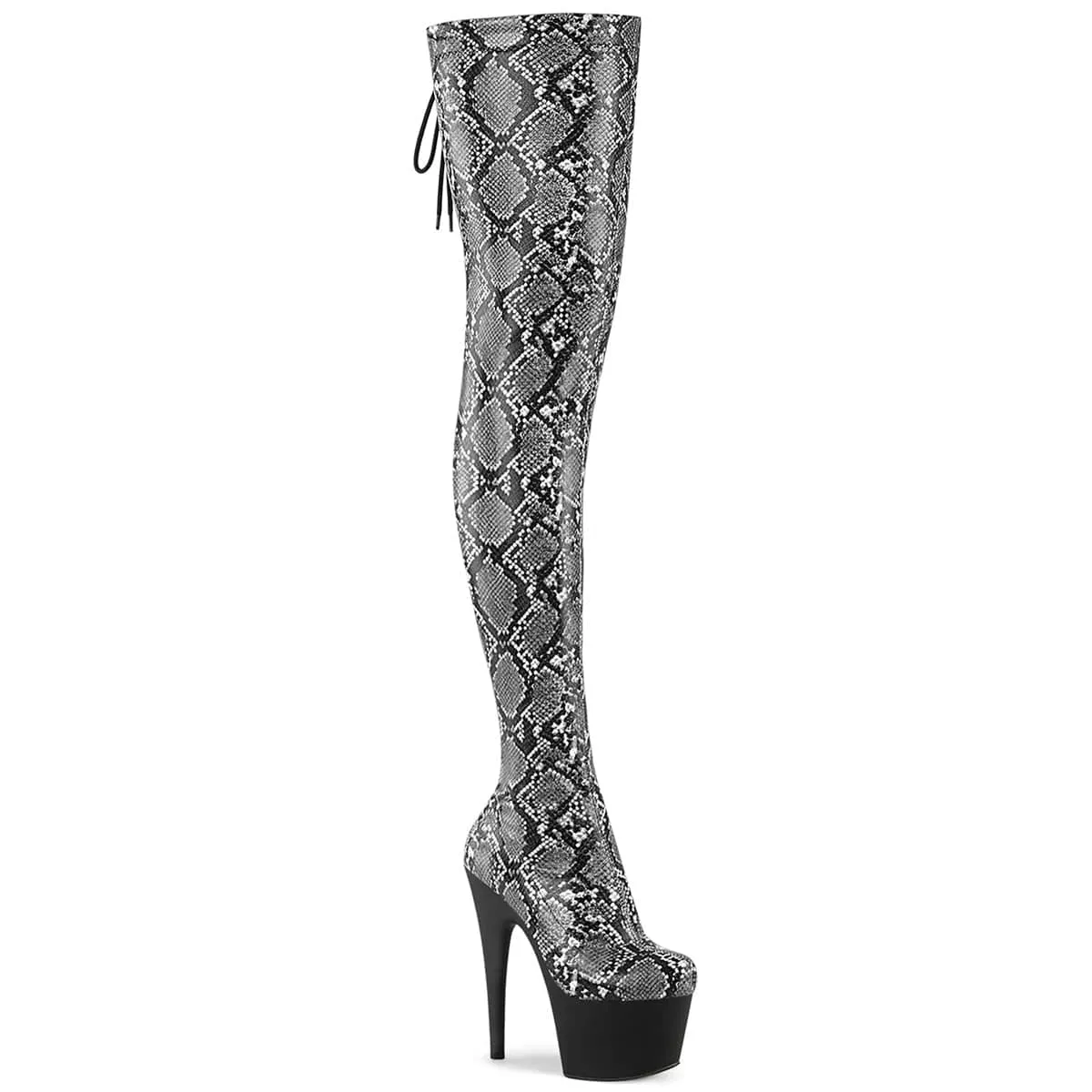 ADORE-3008SP-Boot Grey-Black Snake Print/Black Matte Canvas Carry Easy