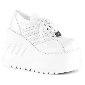 STOMP-08 White Patent -Vegan Leather Comfortable Step Comfort Straps