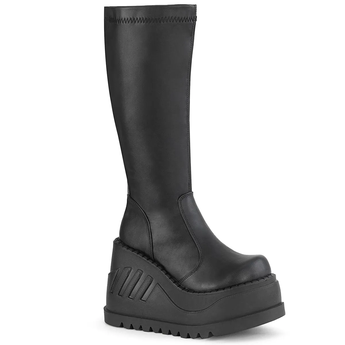 ski trip Seamless Feel STOMP-200 Black Stretch Vegan Leather