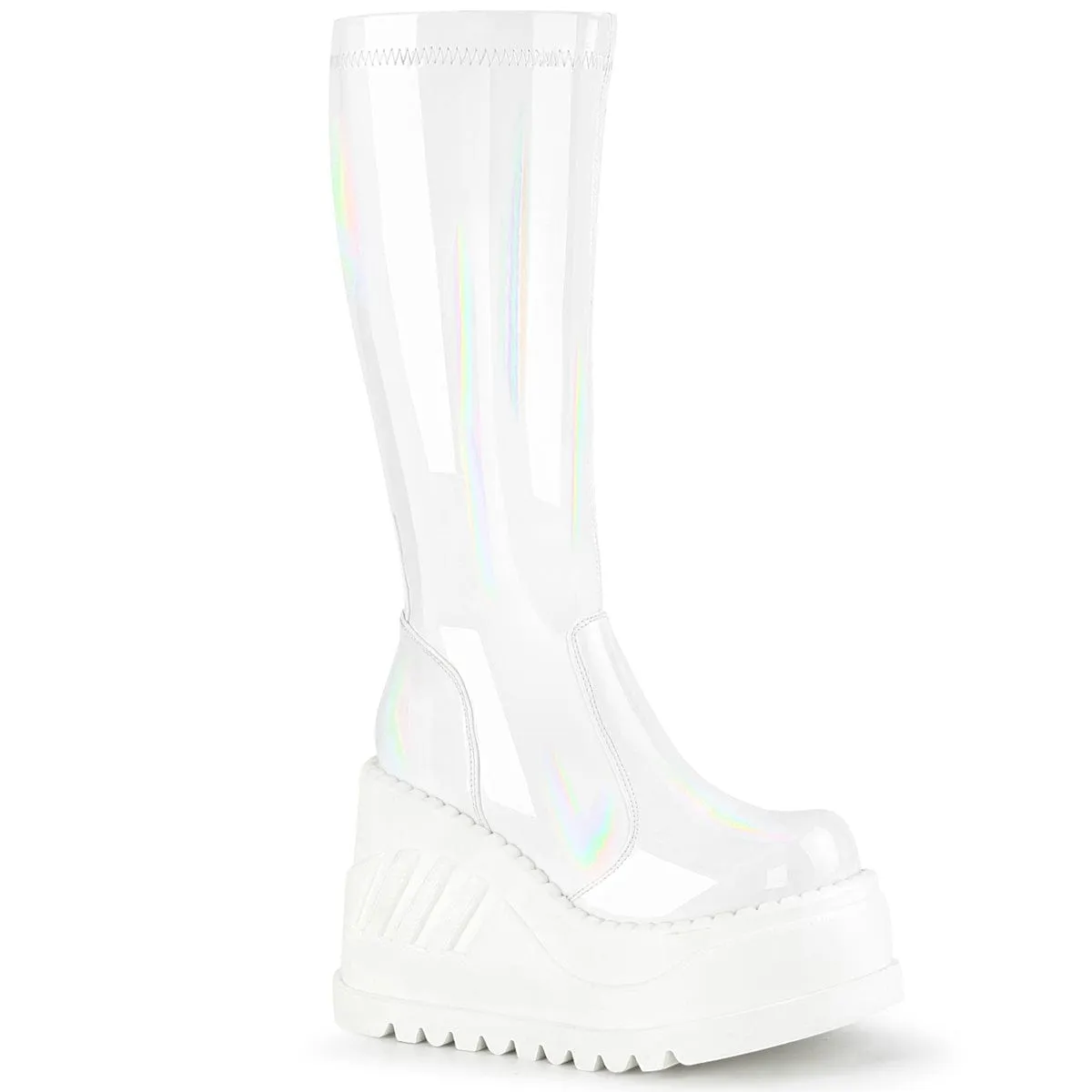 Stylish Look Family Reunion STOMP-200 White Hologram Stretch Patent