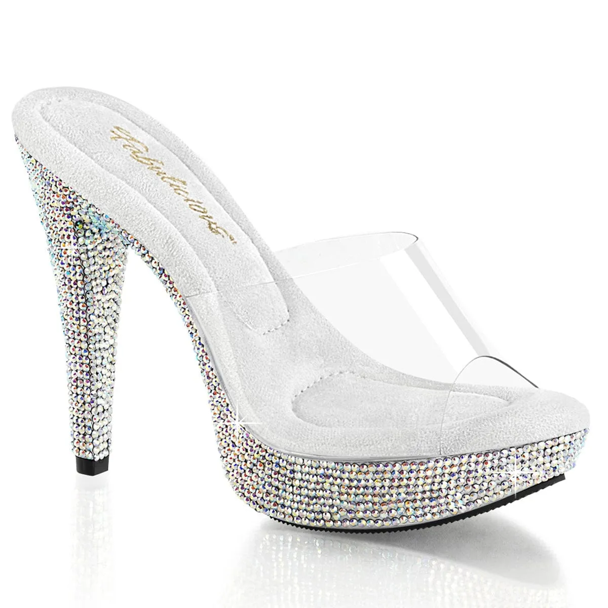 COCKTAIL-501DM Clear/Silver Multi Rhinestones City Bright Hill Walk