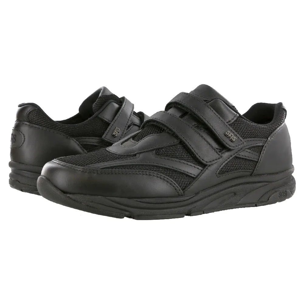 embossed - finish - design shoes hook - and - loop shoes TMV - Black