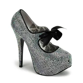 Wide Fit Heels Summer Footwear TEEZE-04R Iridescent Rhinestones