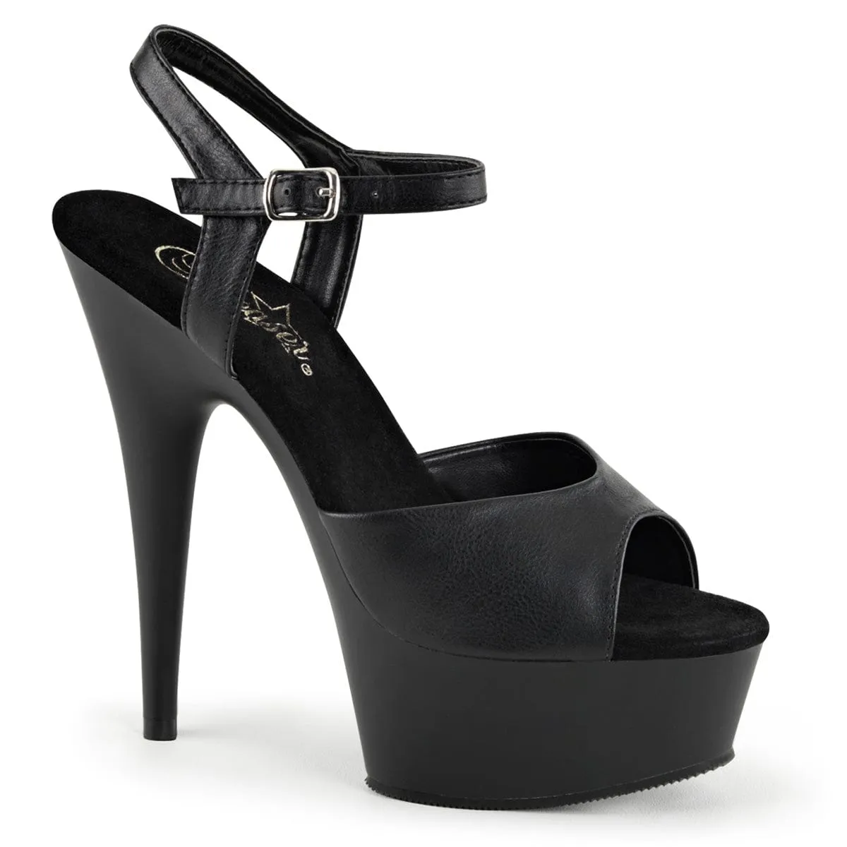 Party Shoes Occasion Shoes DELIGHT-609 Black Faux Leather/Black Matte