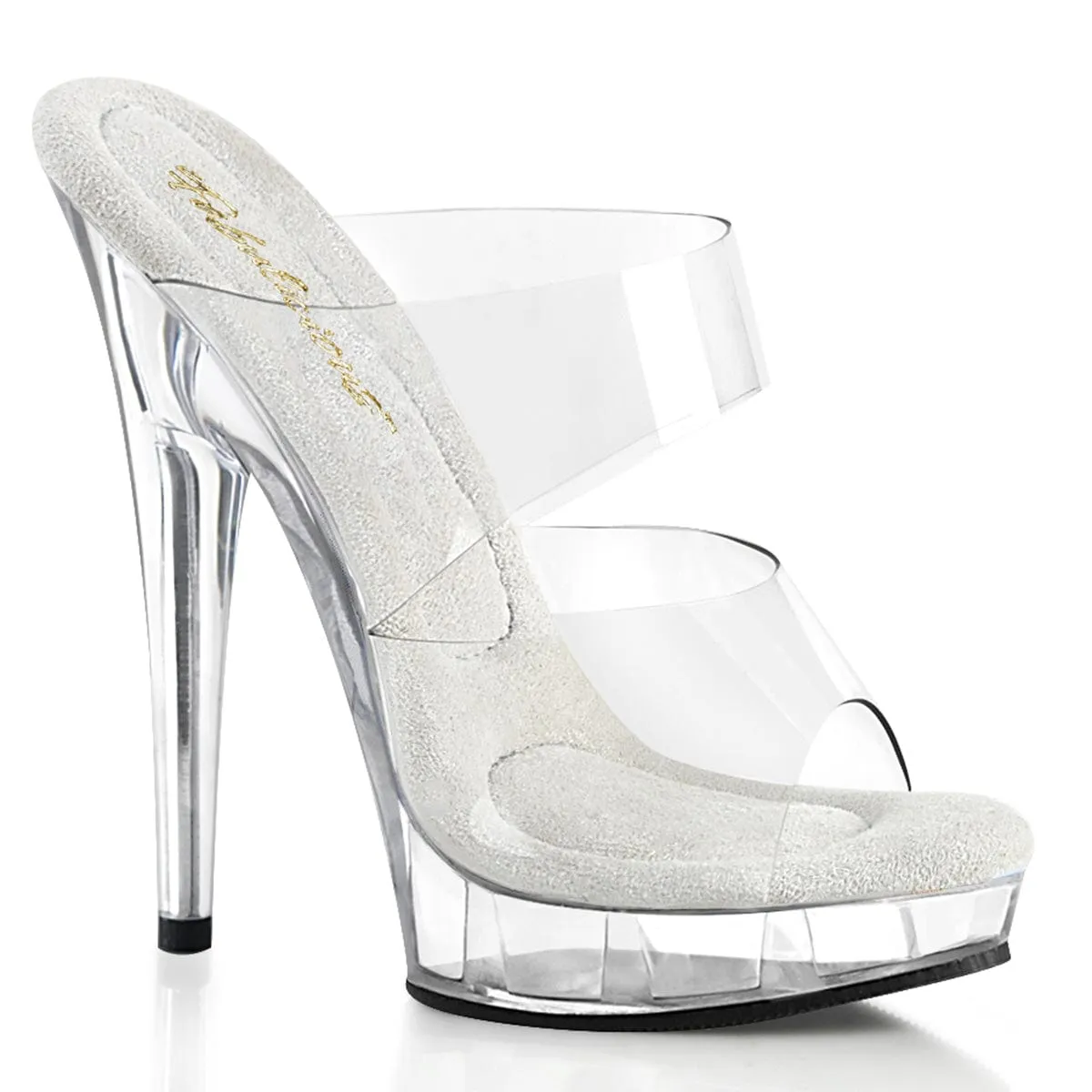 Chunky Heels Elastic Goring SULTRY-602 Clear/Clear