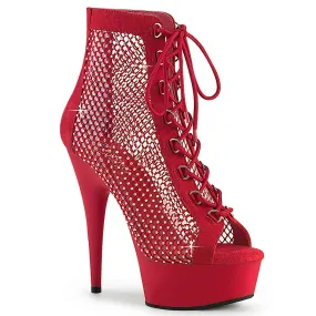 Comfort Zone Korean Trend DELIGHT-600-33RM Red Faux Suede-Rhinestones Mesh/Red Matte
