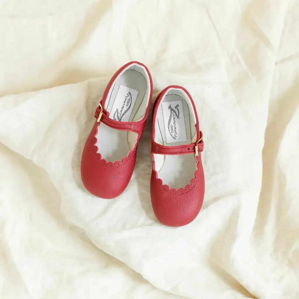 Scalloped Mary Jane - Burgundy Supportive Core All Ages Peak Step