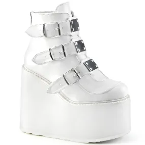 Night Out Buckle Fit SWING-105 White Vegan Leather
