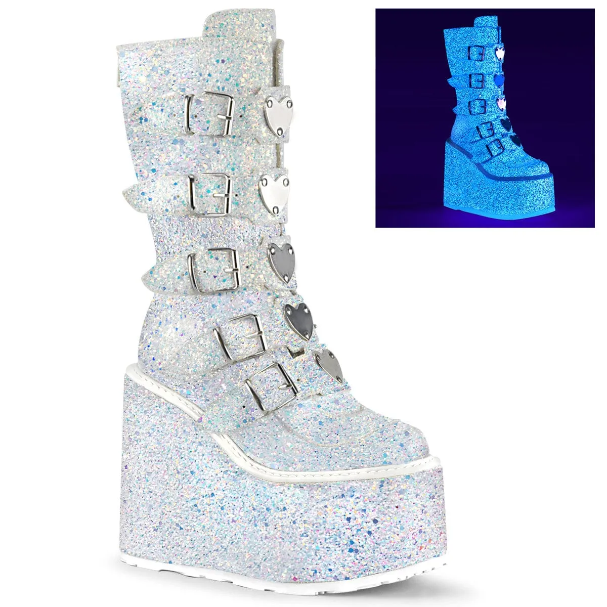 SWING-230G White Multi Glitter High Top