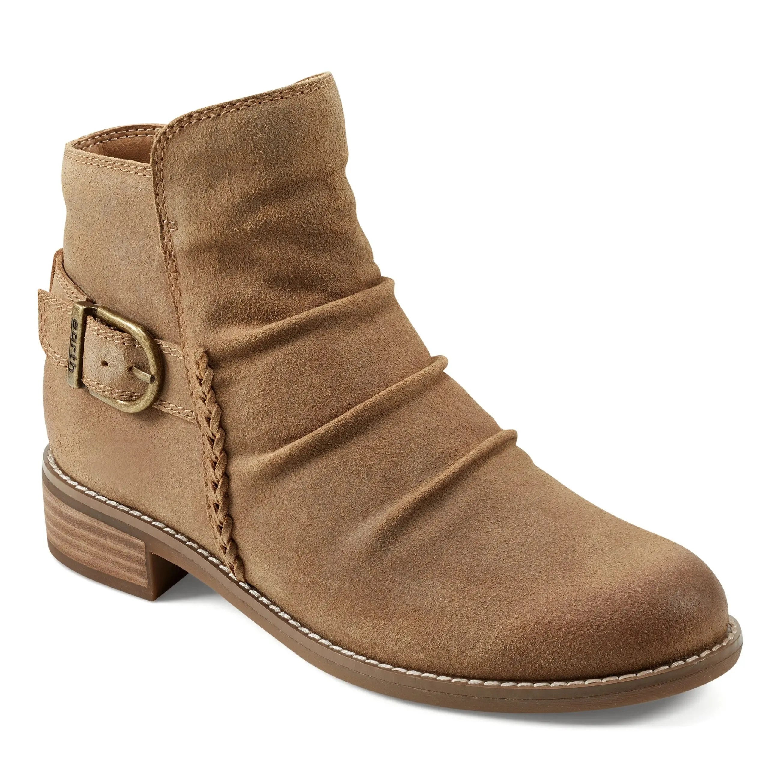 Long Wear Comfort Cowboy Fan Naira  Round Toe Ruched Casual Booties