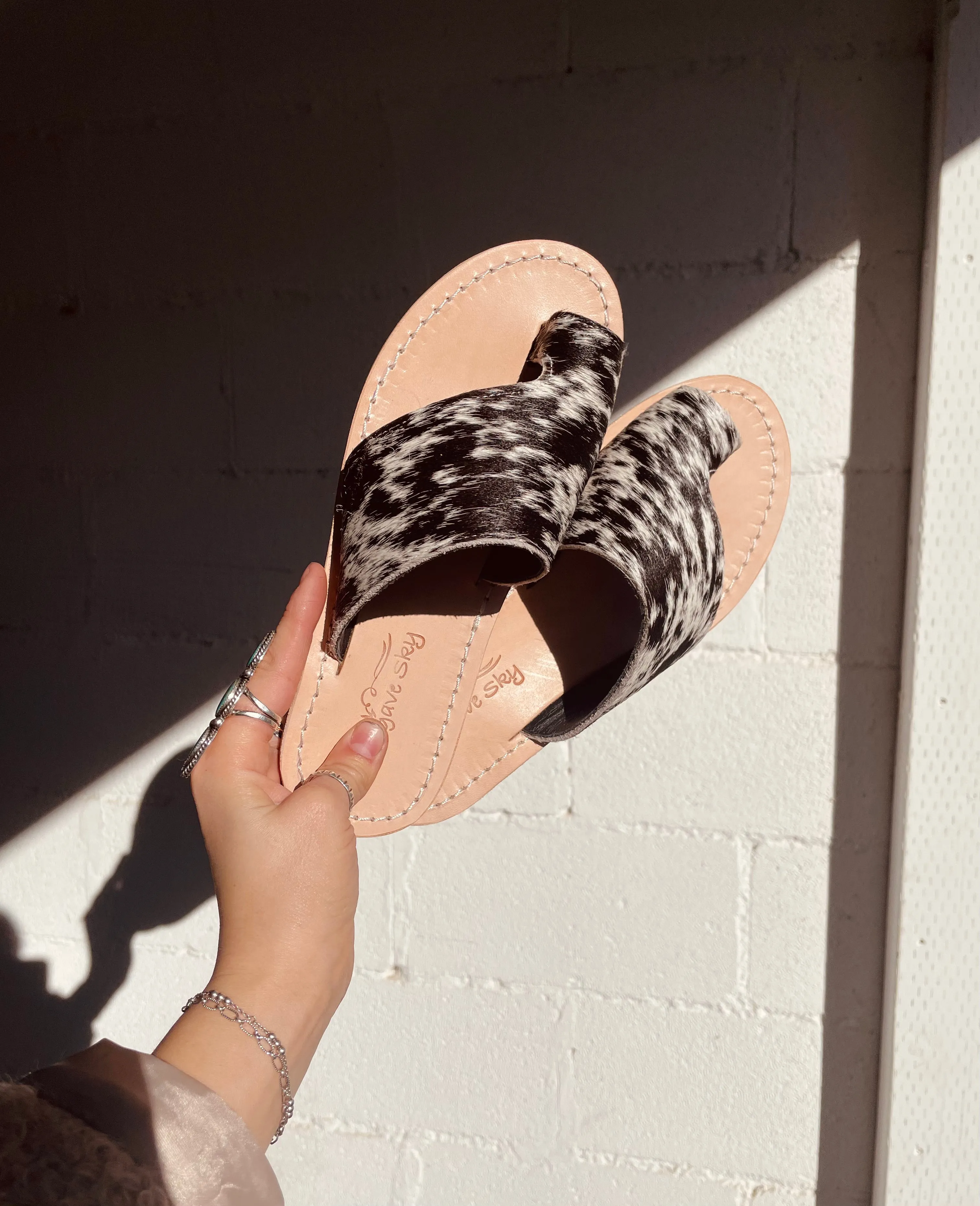 No Pressure Tanya Cowhide - Salt & Pepper