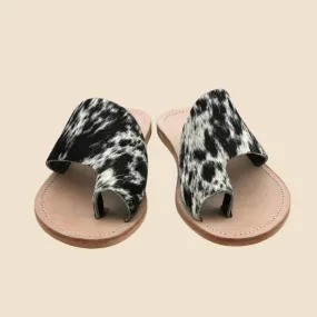 Tanya Cowhide - Salt & Pepper Seasonal Footwear