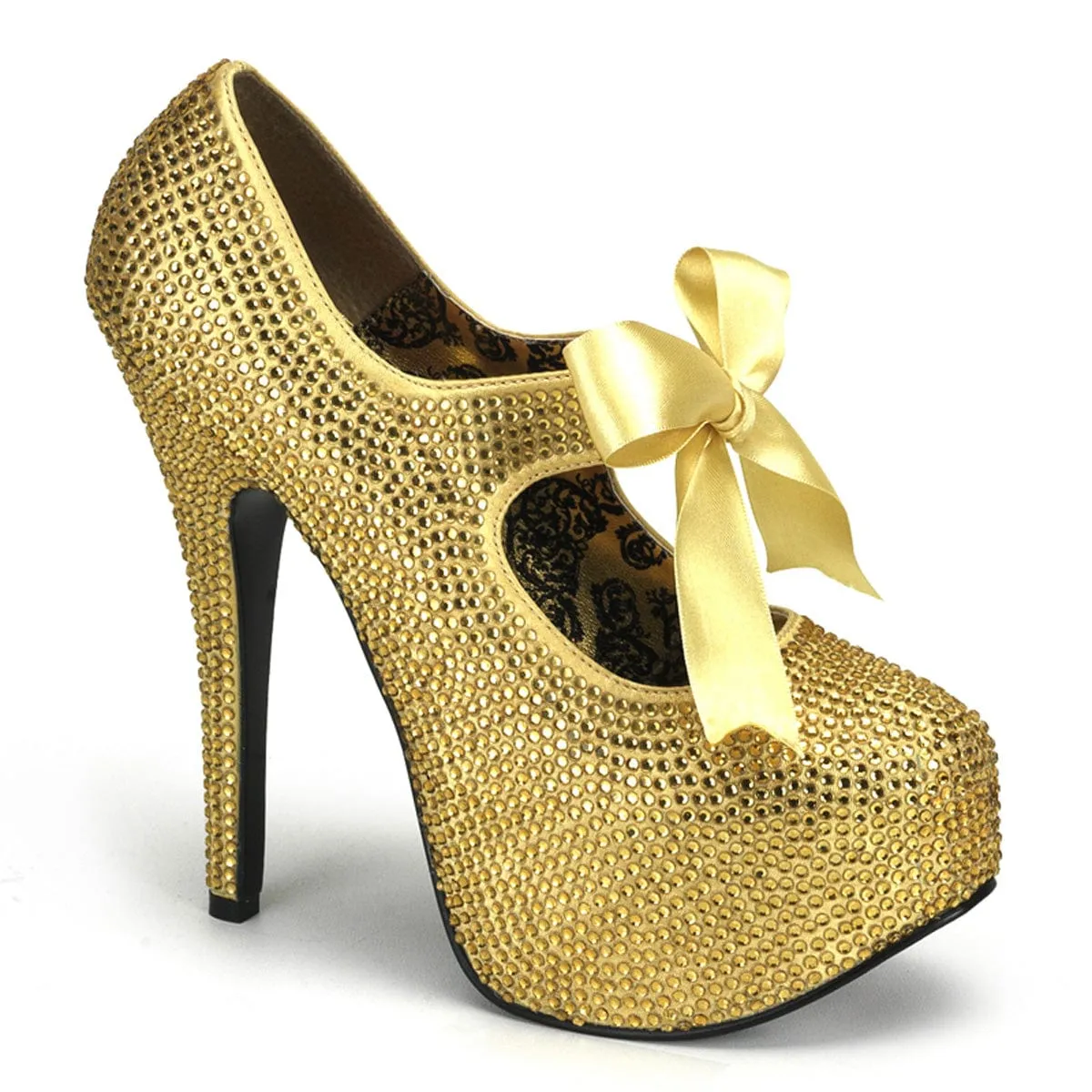 Premium Sandals TEEZE-04R Gold Rhinestones
