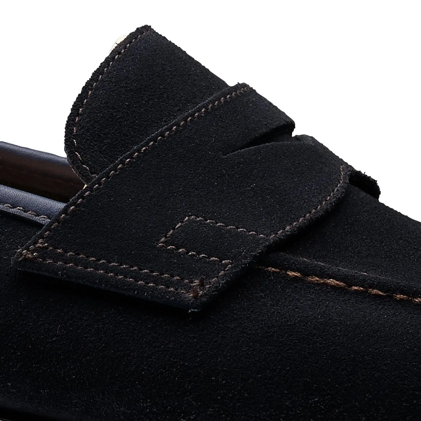 Sturdy Construction Middle-Aged Man Teign Navy Suede