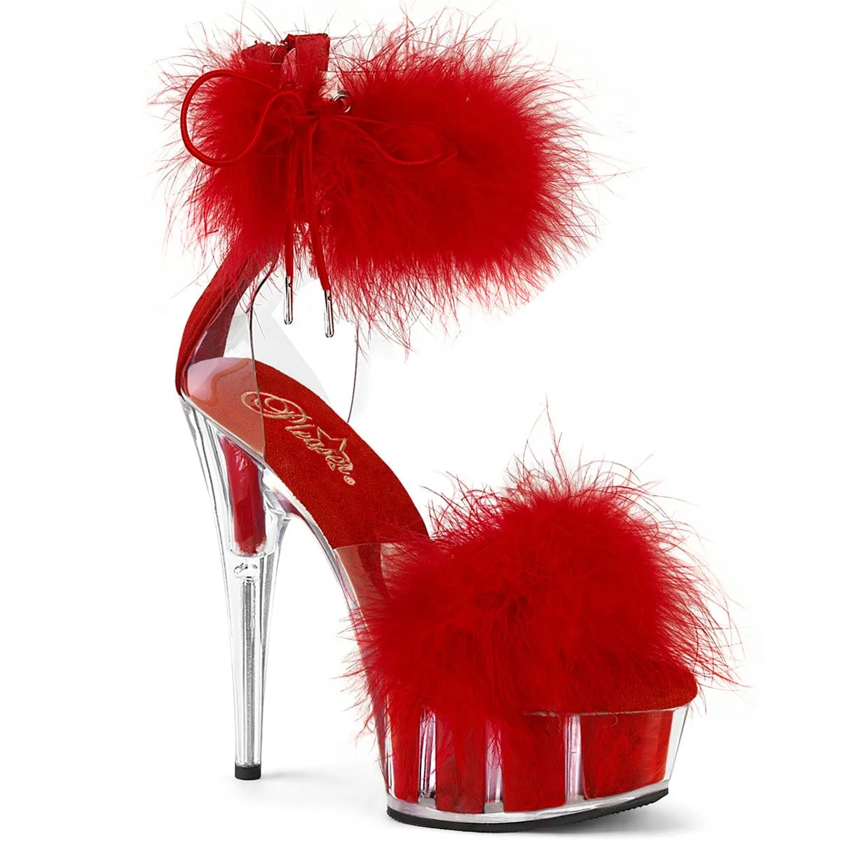 Summer Footwear DELIGHT-624F Clear-Red Fur/M