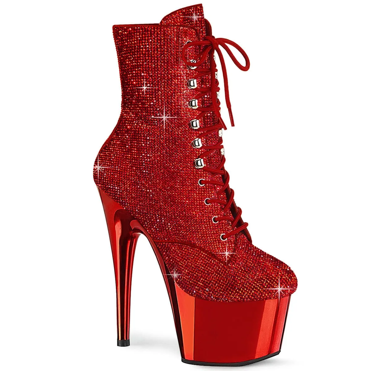 Power Step ADORE-1020CHRS Red Rhinestones/Red Chrome