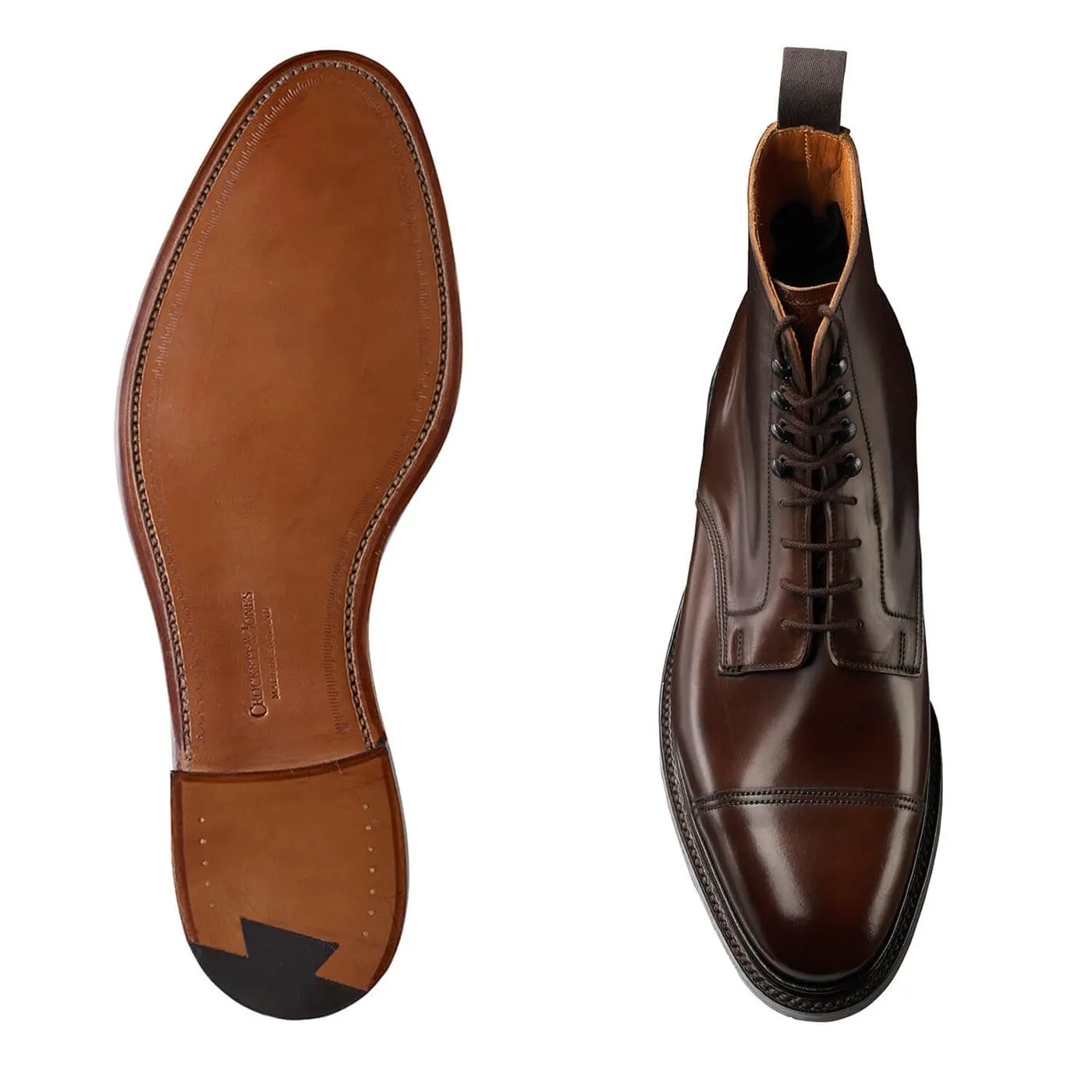 Harlech Dark Brown Cordovan Flat Sole
