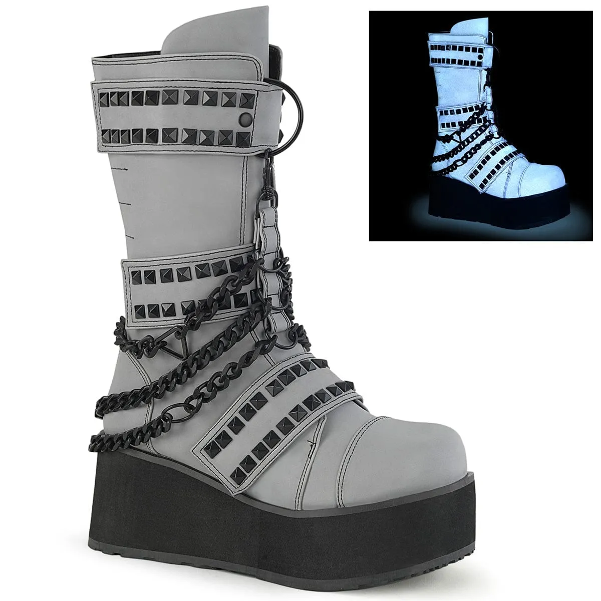 wet environment TRASHVILLE-138 Grey Multi Reflective Vegan Leather