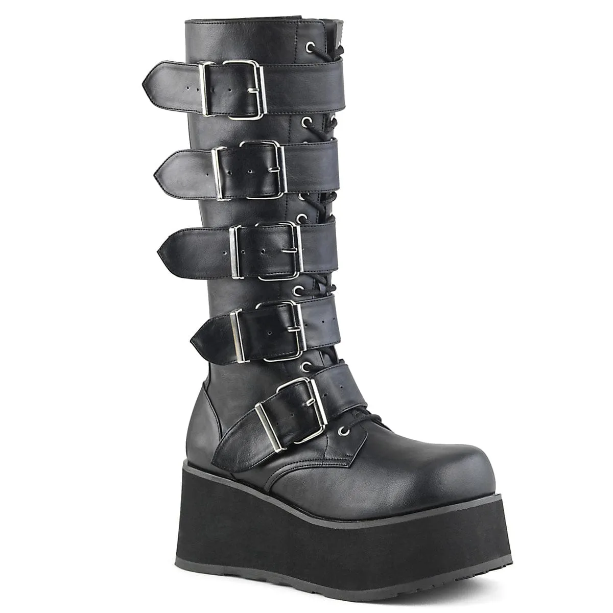 hiker - friendly sports safety TRASHVILLE-518 Black Vegan Leather