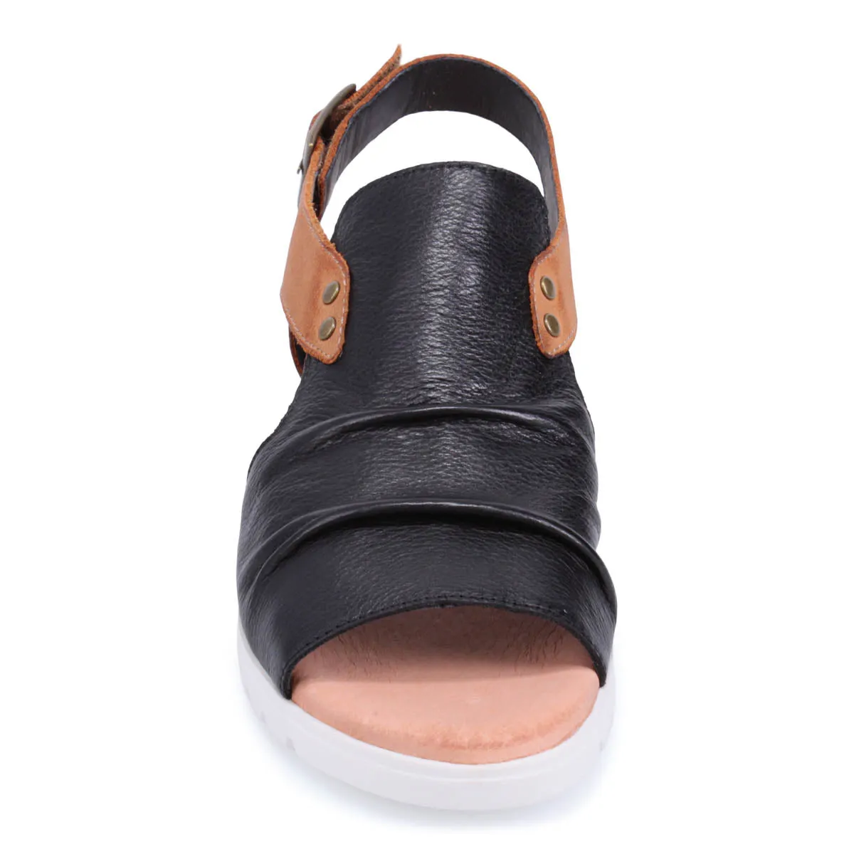 Madis - Black with Dark Tan Sporty Outdoor Sandals Compact Fit
