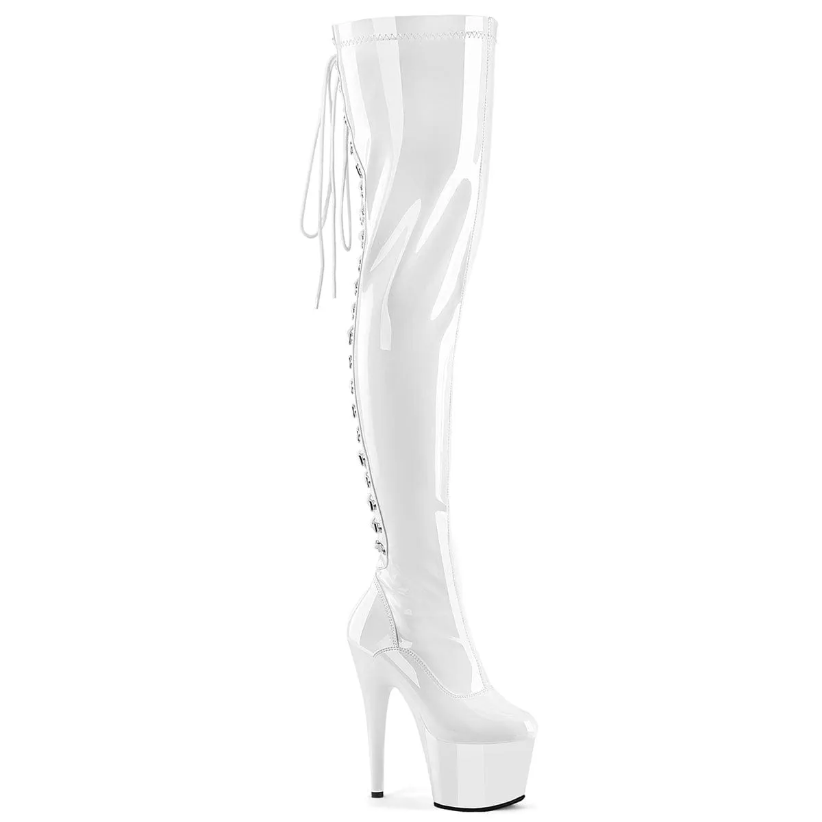 ADORE-3063 White /White Thigh Boots Comfort Ready Shoes Durable Comfort