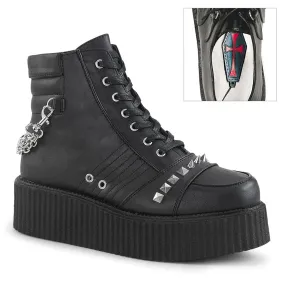 Long Lasting V-CREEPER-565 Black Vegan Leather