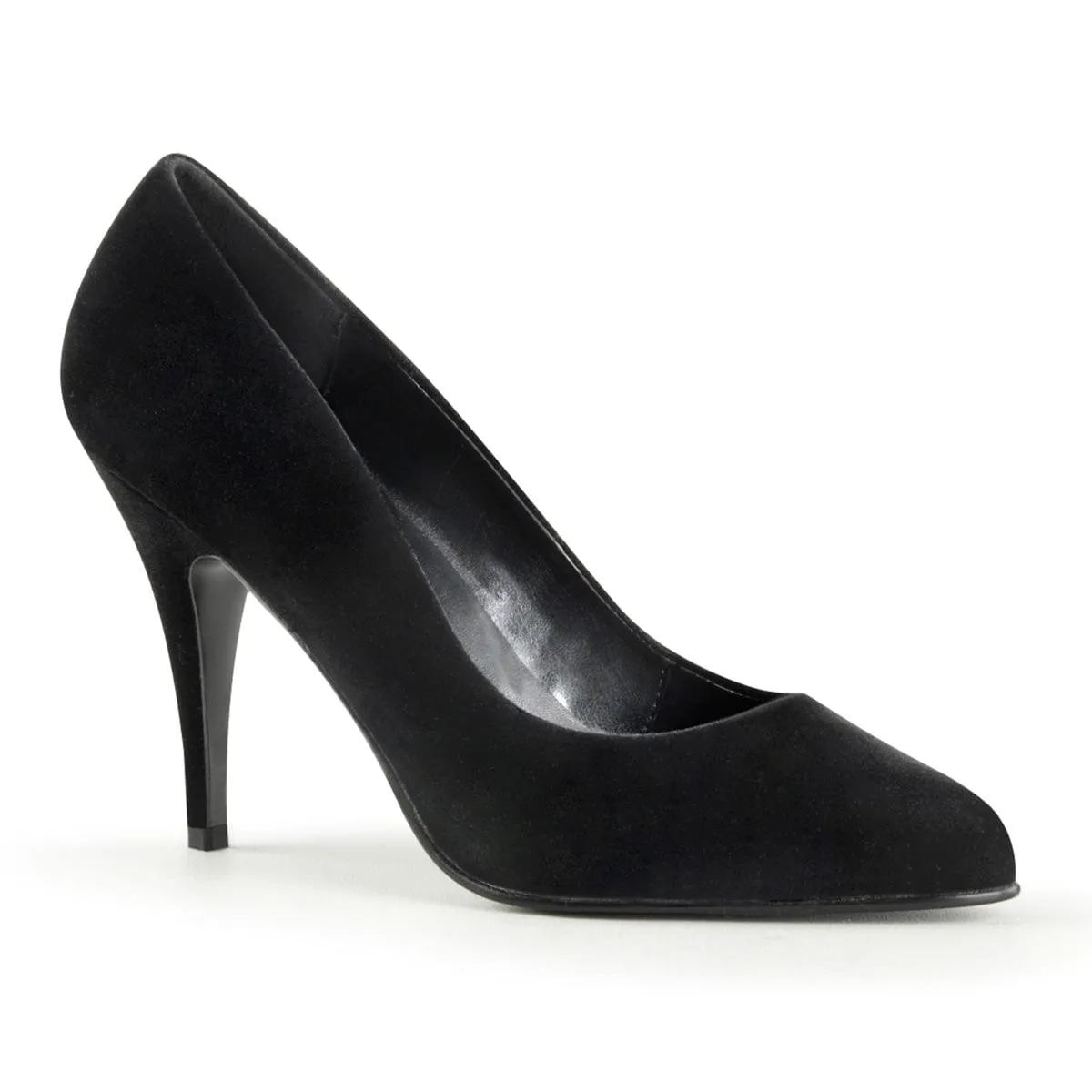 VANITY-420 Black Velvet Platform Heels Comfort Padding