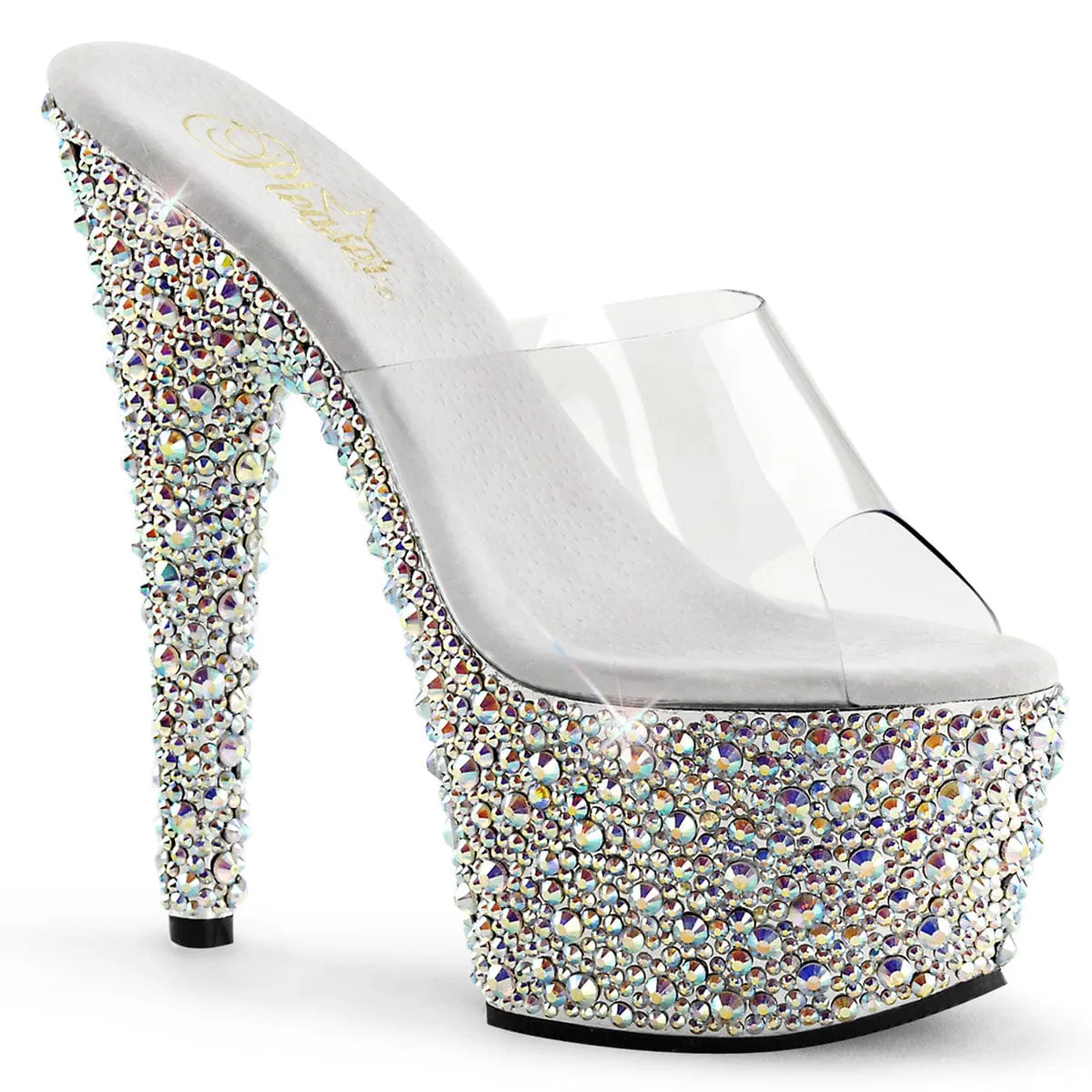 BEJEWELED-701MS Clear/Silver Multi Rhinestones Ankle Soft Comfortable Footwear