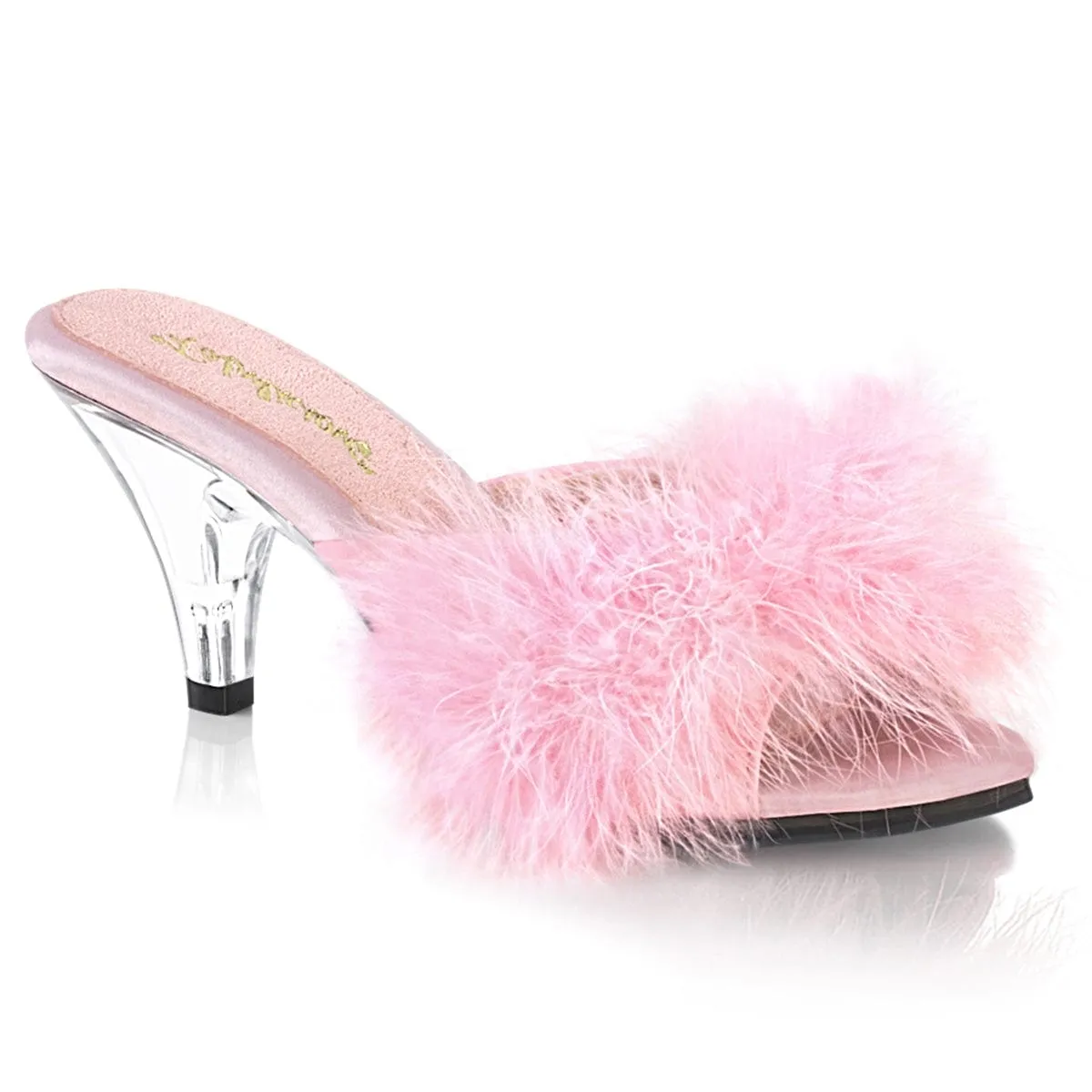 Fringe Swing BELLE-301F Baby Pink Pu-Fur/Clear