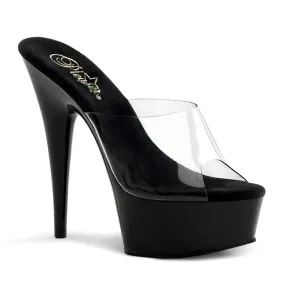 DELIGHT-601 Clear/Black Fashion Heels for Summer