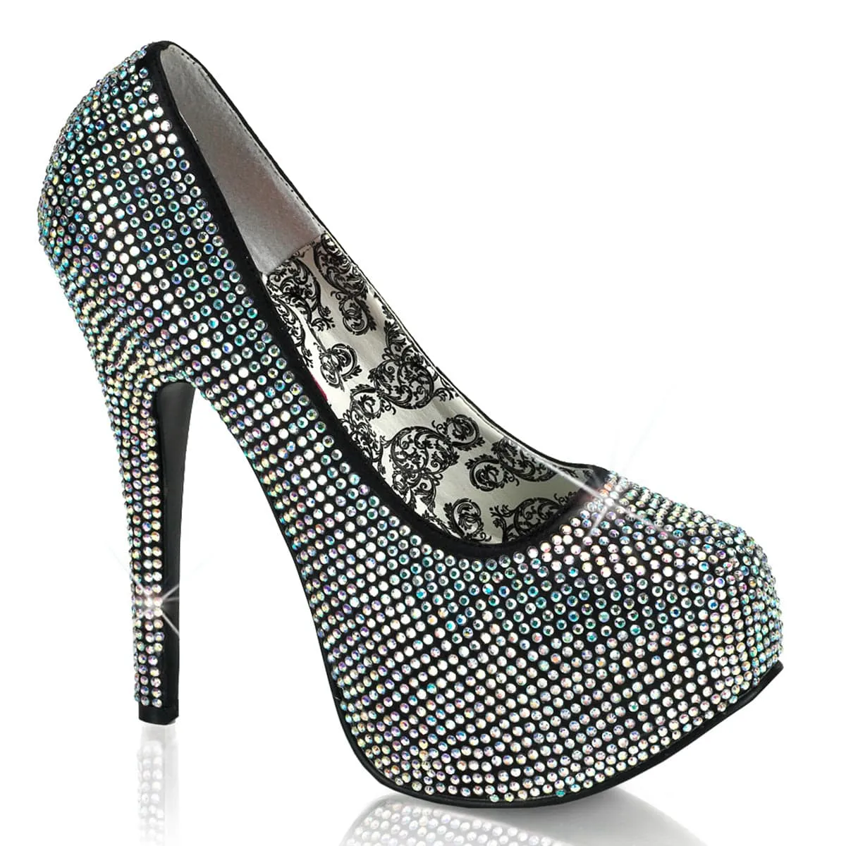 Pointed Toe Pumps TEEZE-06R Iridescent Rhinestones