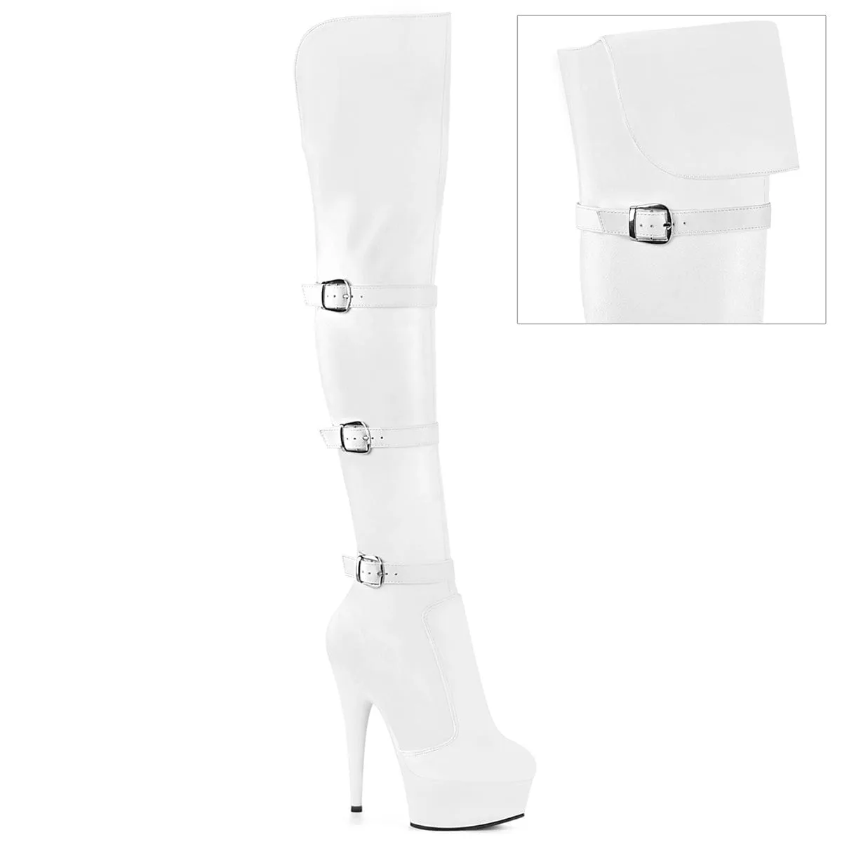 Reliable Performance High Quality DELIGHT-3018 White Stretch Faux Leather/White Matte