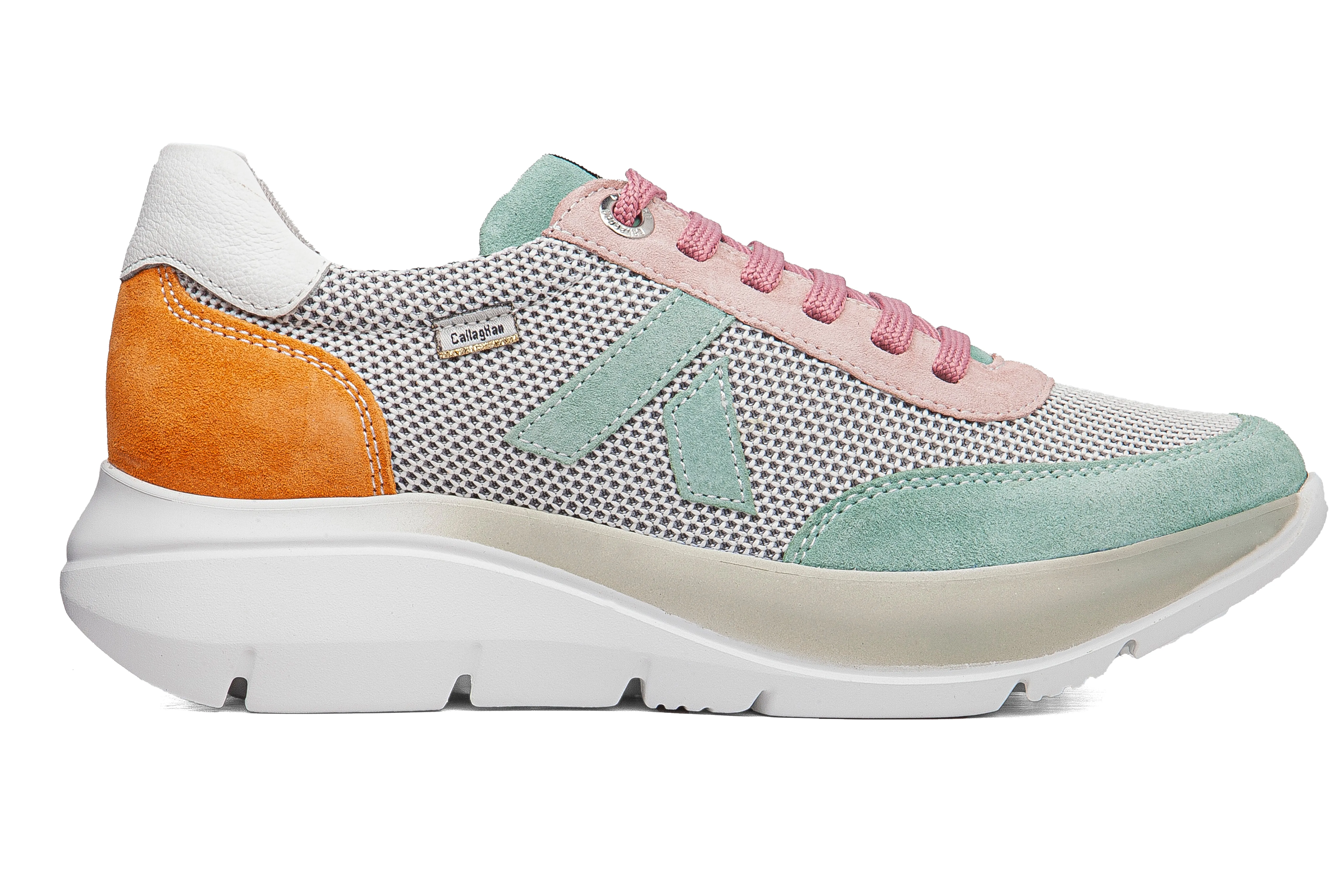 Women's Algoritmo 62400 - Green / White / Pink fitness - commitment striped running option