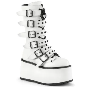 Cushioned DAMNED-225 White Vegan Leather