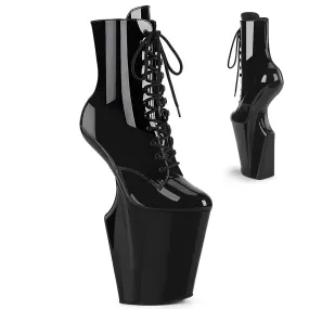WORSHIP-1020 Platform Shoes Black Patent Black Work Utility