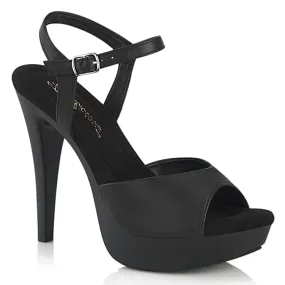 Leather Upper Smart Look COCKTAIL-509 Shoes Black Faux Leather/Black Matte