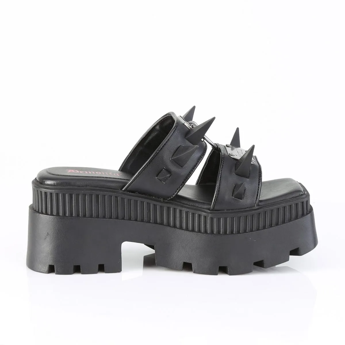 French Soft Water Edge WRATH-13 Black Vegan Leather Sandals