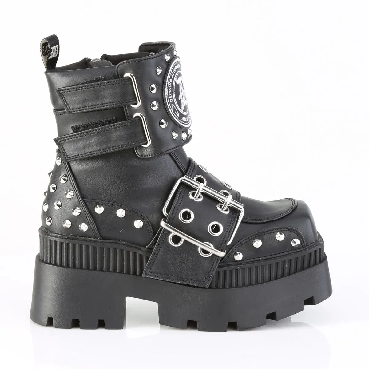 WRATH-58 Black Vegan Leather Ankle Boots Fall Ready