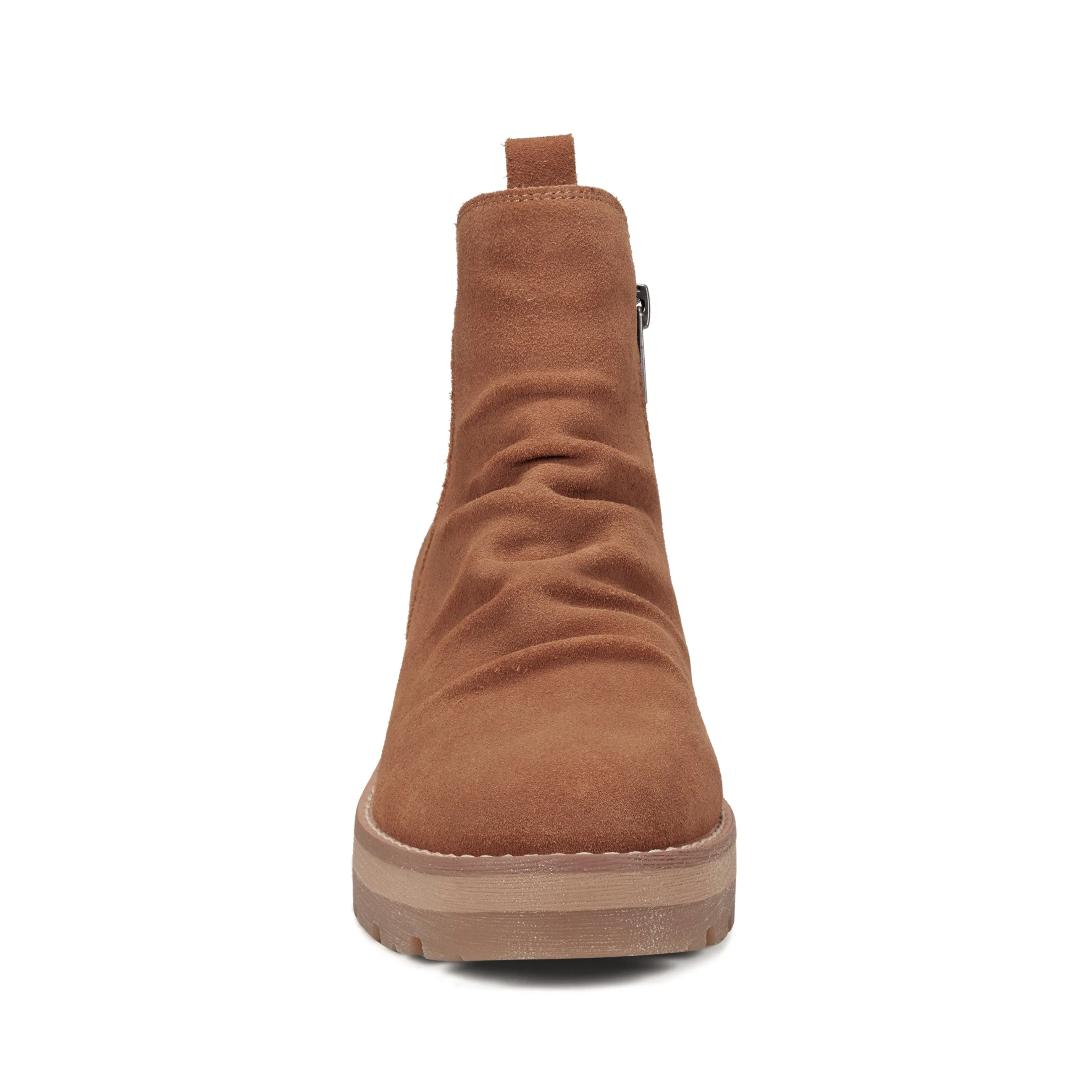 Yonder Waterproof Ruched Lug Sole Casual Booties Minimal Silhouette