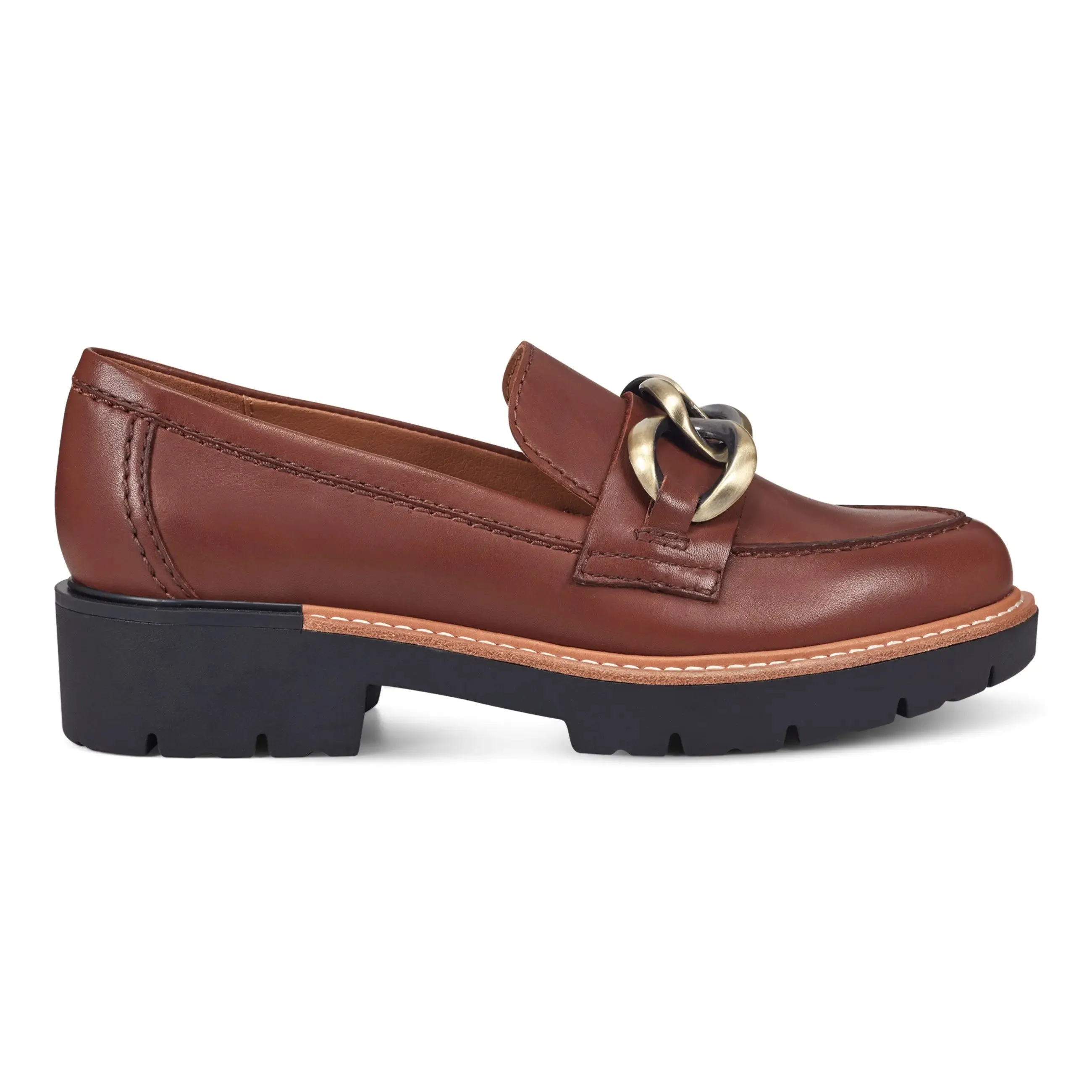 Zalor Round Toe Lug Sole Casual Slip-on Loafers Cool Weather